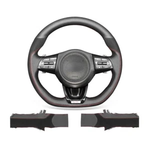 Hand Stitch Genuine Leather Suede Car Steering Wheel Cover For Kia Stinger (GT)  - Imagen 1 de 9