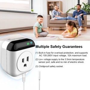 Controlador de temperatura Smart Wifi Termostato Enchufe Toma APP/Control por voz C5B4 - Imagen 1 de 9
