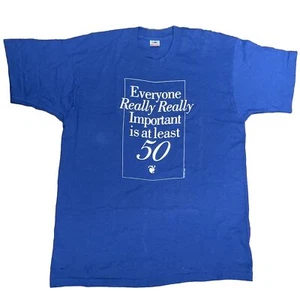 Vintage 90er Single Stitch T-Shirt Gr. XL Made USA "Really Important Is Mindestens 50" - Bild 1 von 6