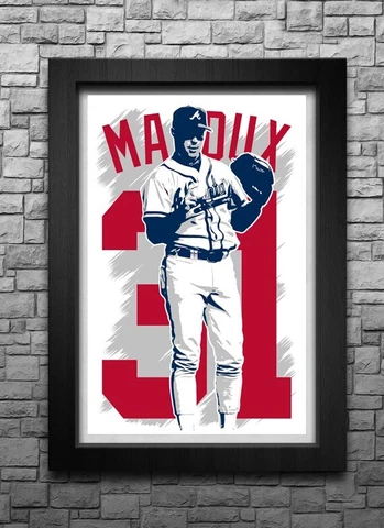 GREG MADDUX art print/poster ATLANTA BRAVES FREE S&H! JERSEY Cover