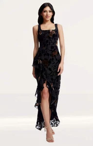 Dress The Population Womens Black Floral Maxi Dress - Picture 1 of 6