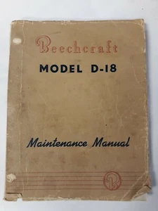 Beechcraft Model D18 Maintenance Manual 404-180155 1955 Original - Bild 1 von 12