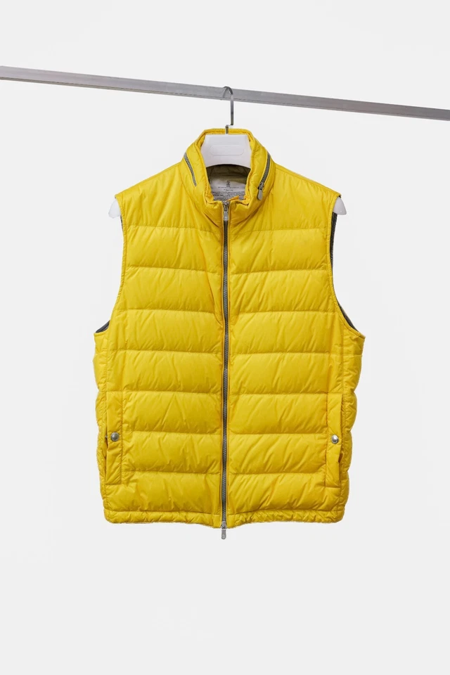 Brunello Cucinelli Yellow Puffer Vest, Size L - Image 1 of 4