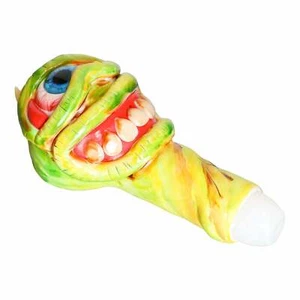 5 Inch Grinning Cyclops Tobacco Smoking Bowl Glass Hand Spoon Pipe - Picture 1 of 7