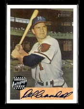 2002 BOWMAN HERITAGE DEL CRANDALL ON CARD AUTO MILWAUKEE BRAVES #32