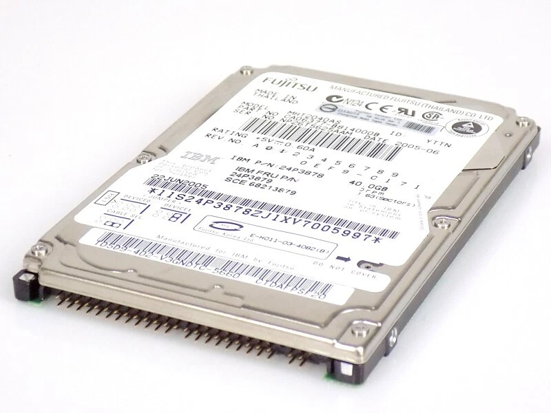 40GB IBM 24P3879 Fujitsu MHT2040AS 2.5-Zoll P-ATA IDE 5400rpm HDD Festplatte TOP - Bild 1 von 1