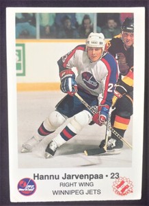 1988-89 Original Winnipeg Jets, Police-Kinsmen, Hockey Card, #23 Hannu Jarvenpaa