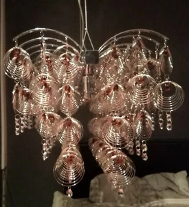 NEW RV Astley Ceiling Light Table Chandelier Peacock Feather Effect Large - Picture 1 of 9