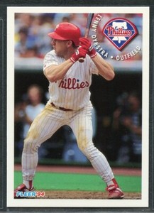 1994 Fleer Sunoco Atlantic Baseball  #9 - Lenny Dykstra - Philadelphia Phillies