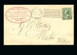 US Stamp Used, XF S#213-1889 Advertising Cover from W.L. Hooper & Co., Foreign F - Picture 1 of 1