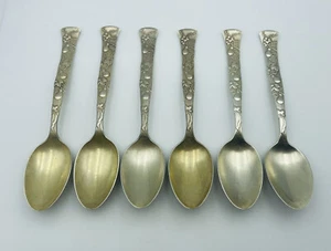 Tiffany & Co. Antique Sterling Silver Vine Gourd Set Of 6 Spoons 6 1/8" - Picture 1 of 8