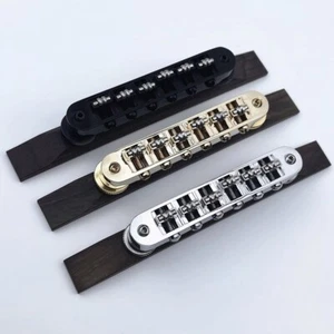 Tune-O-Matic M4 Roller Saddle Guitar Bridge Adjust Archtop Jazz Rosewood Base - Picture 1 of 8