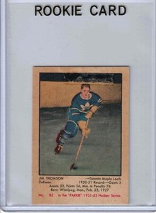 1951-52 Parkhurst hockey Jim Thomson original RC rookie card EX- MAPLE LEAFS