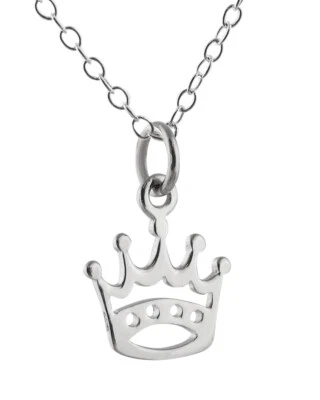 Collar con dije de corona de princesa - plata de ley 925 - colgante tiara de la realeza de la reina Foto 1 de 3