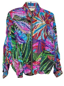 Judith Ann Creations Woman’s Size Small EXOTIC Sequin Embellished Jacket - Picture 1 of 21