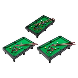 Cute Mini Table Pool Toy Game Set with Sticks Miniature Interactive with Cues - Picture 1 of 20