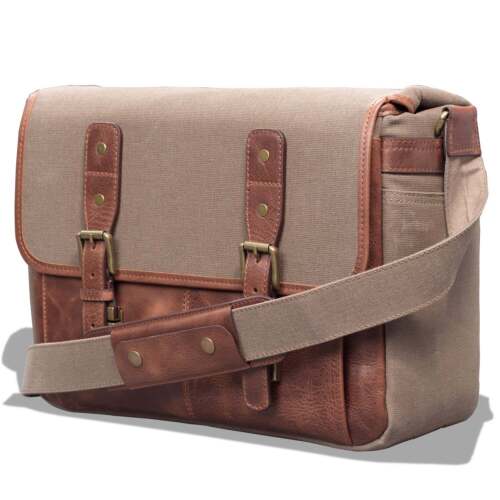 Personalized Canvas Leather 16” Laptop Computer Bag Camera Bag