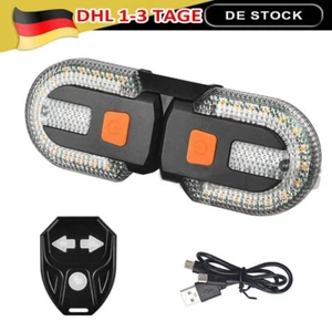 Detachable Bicycle Tail Light USB Brake Light Turn Signal Wireless Remote - Picture 1 of 18