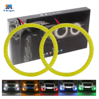 2X COB LED Halo Rings Angel Eyes Fog Lamp 60mm 70mm 80mm 90mm 100mm 110mm 120mm - Image 1 of 4