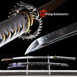 Espada Katana Japonesa Full Tang Hecha a Mano Afilada T10 Acero Arcilla Templada Real Hamon - Imagen 1 de 9
