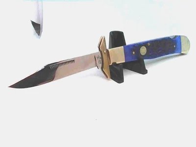 Classic Pocket Knife Swing Guard Leopard Lockback Purple Bone Handles, 4-1/2" - Image 1 of 4