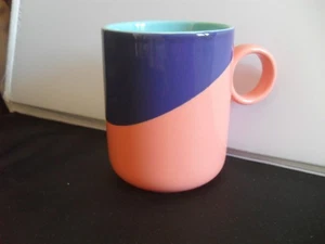 HABITAT GROSSER BECHER PFIRSICH & LILA GETAUCHT DESIGN KREISGRIFF M8 - Bild 1 von 4