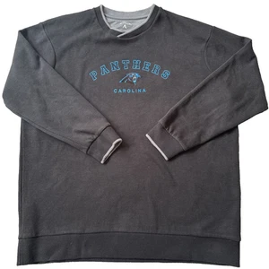 ANTIGUA Carolina Panthers Y2K schwarz Football schweres Logo Webmuster Sweatshirt 2XL - Bild 1 von 10