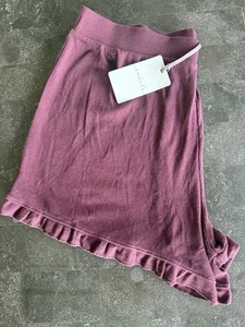 Awhile From Rest To Rise Women’s L Plum Ruffle Hem PJ Lounge Shorts Comfort Cozy - Picture 1 of 8