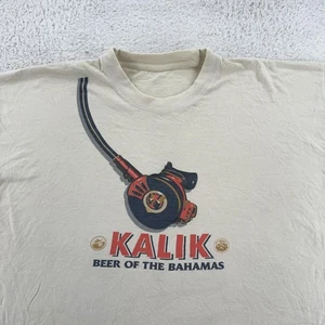 Camisa Kalik Beer Bahamas Para Hombres XL Beige Doble Cara Gráfico Camiseta Promo Bebida - Imagen 1 de 8