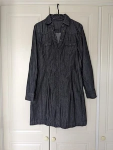 GANT Damen schwarz knielang Denim Langarm Hemd Kleid Größe UK14  - Bild 1 von 11
