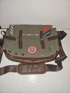 MARVEL Captain America Vintage Style Military Green Canvas Messenger/Laptop Bag - Picture 1 of 8