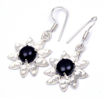Spiritual Jewelry Black Onyx Beautiful Handmade Jewelry Earring 1.2" E023 - Image 1 of 4