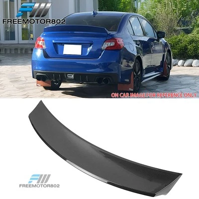 Fits 15-21 Subaru WRX 12-16 Impreza 4DR Duckbill Rear Spoiler Carbon Fiber Print - Image 1 of 4