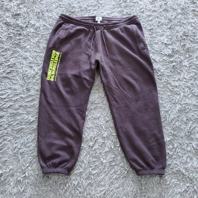 H&M: Men's 'Observation' Relaxed Lounge Joggers - Purple / Brown - XL (MINT) - Image 1 of 4