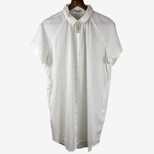 Madewell Shirtkleid Gr. M Raglan Kurzarm Mini weiß leicht Taschen - Bild 1 von 8