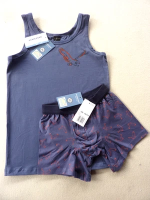 Schiesser Ragazzi Canottiera + Breve 2tlg. Waescheset Tgl 152 Intima Lavanderia - Immagine 1 di 3