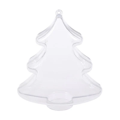  Forma dell'albero di Natale Ornamenti di palla di plastica trasparente - Immagine 1 di 4