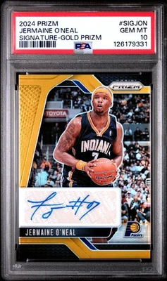 2024-25 Prizm Jermaine O'Neal Signature Auto Gold Prizm /10 PSA 10 - Image 1 of 2