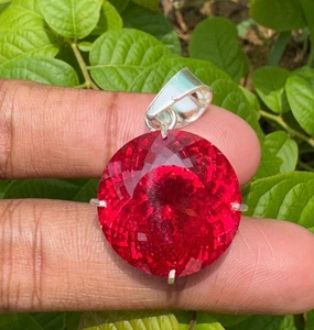 Certified Natural Pink morganite 26.89 Ct Loose Pendant 925 Sterling Silver Gems - Picture 1 of 5