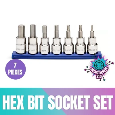 JobSmart 3/8" Drive Metric Hex Bit Socket Set JS202416 Hand Tool Durable 7 Pcs - Image 1 of 4