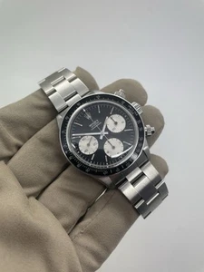 1966 Rolex Daytona Vintage Black Dial Steel Chronograph Manual Wind Watch 6240 - Picture 1 of 17