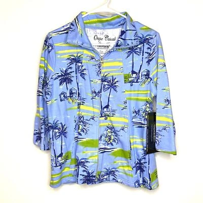 Chaqueta Onque Casuals Para Mujer Talla S Azul Claro Patrón Playa NUEVA Foto 1 de 2