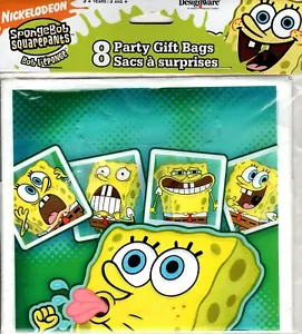 New & Sealed - SpongeBob Squarepants Party Gift Bags Treat Sacks - 8 Count - Picture 1 of 2