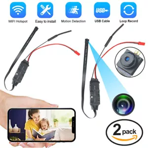 2x Mini Wlan Wifi Kamera P2P Überwachungskamera Video Aufnahme Knopf Einbau USB - Bild 1 von 17