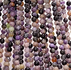 CUENTAS SUELTAS REDONDAS DE PIEDRA PRECIOSA CHAROITA GENUINA DE 7 MM PÚRPURA 15,5" - Imagen 1 de 4