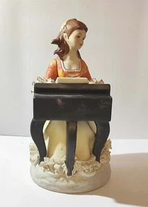 Vintage Young Piano Lady Reuge Music Box Für Elise L. Van Beethoven (10x10x19cm) - Bild 1 von 5