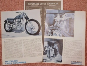 1966 Matchless G85CS Scrambler Motorcycle Ad - Picture 1 of 1