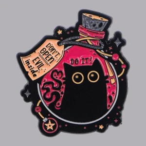 Lindo broche animal esmalte gato negro pines solapa pines insignia en mochila de tela - Imagen 1 de 24