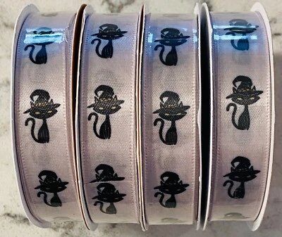 4 - Halloween Ribbon Black Cats 5/8” x 3’ - Image 1 of 4