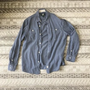 Roots Hickory Stripe Button-Up Shirt Men's Medium - Picture 1 of 4